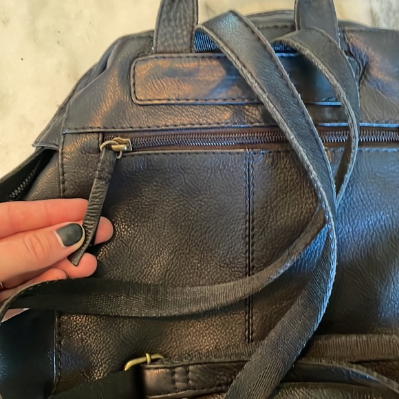 American Leather Co. Black Backpack/Purse - Picture 6 of 8